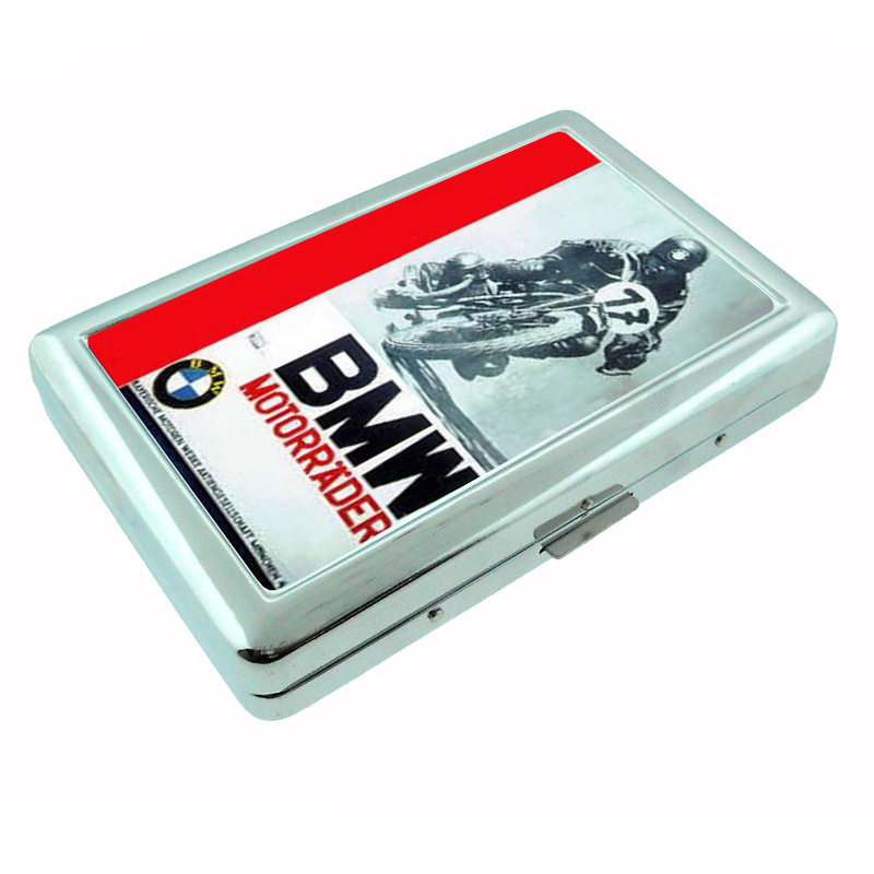 BMW Motorcycle Vintage Poster Silver Cigarette Case 247