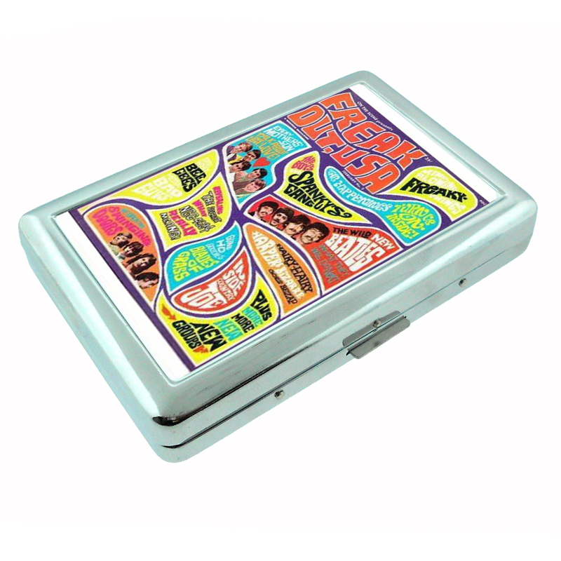 Freak Out 1960s Beatles Pop Silver Cigarette Case 404