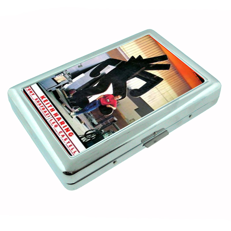 Keith Haring Photo &amp; Sculpture Silver Cigarette Case 427 - $15.95