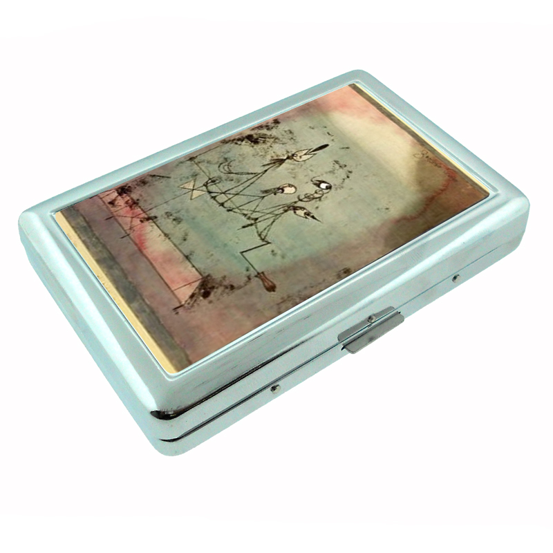 Paul Klee Twittering Machine Fine Art Silver Cigarette Case 502