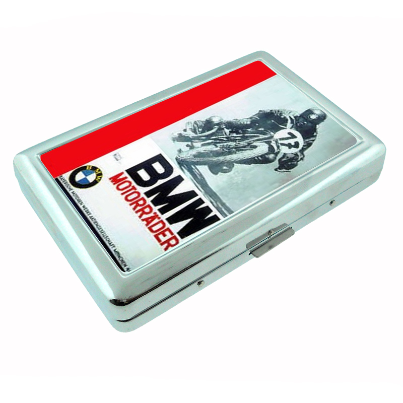 BMW Motorcycle Vintage Poster Silver Cigarette Case 576