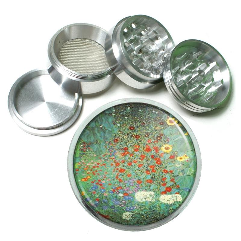 Gustav Klimt Garden Sunflowers 4Pc Aluminum Grinder 012