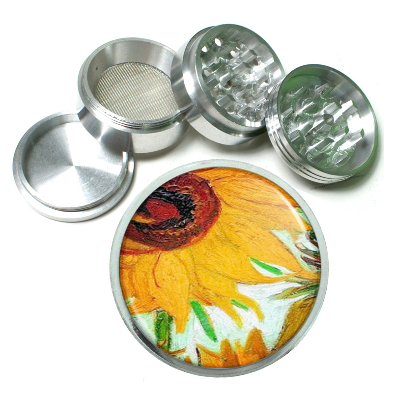 Vincent Van Gogh Sunflowers 4Pc Aluminum Grinder 007