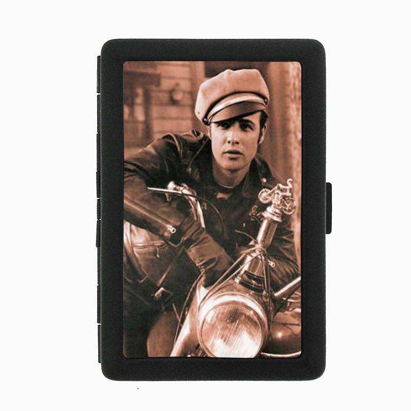Marlon Brando Motorcycle Photo Black Cigarette Case 148