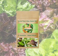 Grow Your Own Salad Seed Kit - 9 Salad Seed Varieties - Organic &amp; Non Gm... - £14.85 GBP
