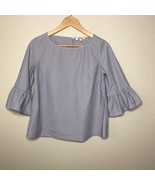 Madewell Striped 3/4 Bell Sleeve Top XS EUC - $19.99
