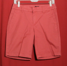 J. Crew Bermuda Chino  Stretch Shorts 9&quot; Women&#39;s Size 2 Salmon Red AL569... - £18.17 GBP