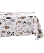 Vinyl Tablecloth With Flannel Backing Waterproof Oil-Proof PVC Table Clo... - £17.34 GBP