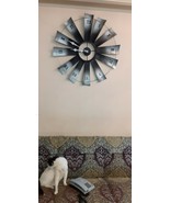 Metal Black Silver Big Large Windmill Vintage Indoor Home Art Deco Wall ... - £216.09 GBP
