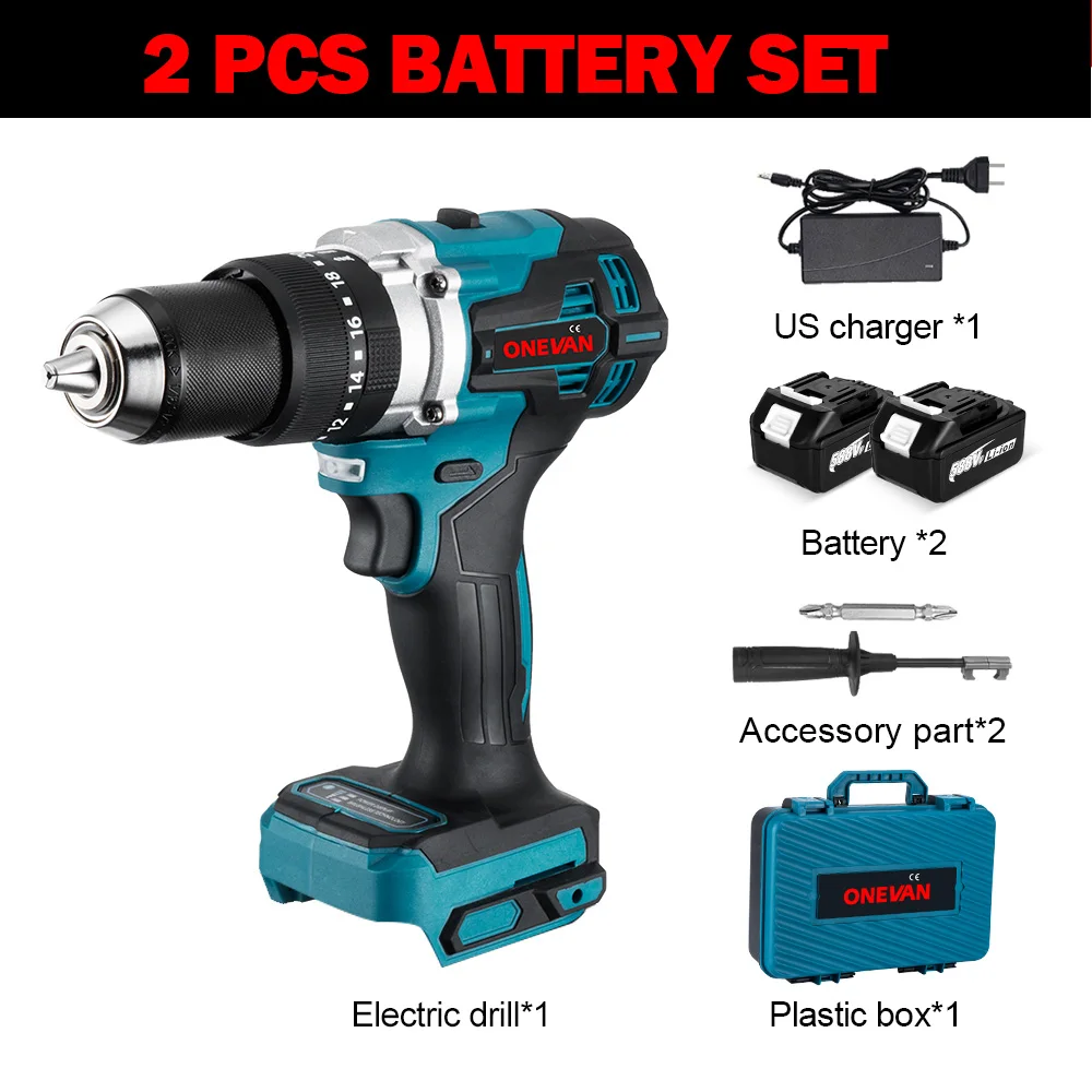 1500W Brushless Electric Impact Drill 20+3 Torque 3In1 Electric Screwdriver Hamm - £156.29 GBP