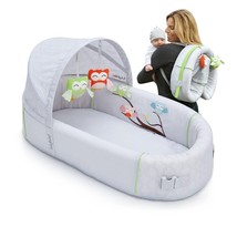 Baby Travel Bassinet Nest Portable Foldable Backpack Unisex Owls Indoor Outdoor - £79.15 GBP
