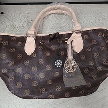 Avon Signature Collection Double Handle Handbag Purse Brown Faux Leather... - $14.50