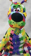2019 Scooby Doo 12&quot; Plush Toy Factory Autism Awareness Puzzle Nice Clean - £12.56 GBP
