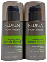 2X Redken for Men  Work Hard Molding Paste 3.4 oz Each - £62.81 GBP