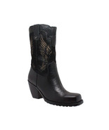 Women&#39;s 11&quot; Laser Eagle Boot Black Biker Ladies Size 6 medium Width AdTe... - $148.94 CAD