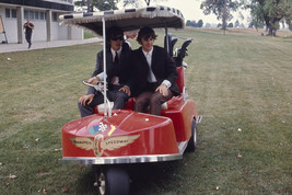 George Harrison and Ringo Starr and The Beatles Driving Golf Cart at Ind... - $23.99