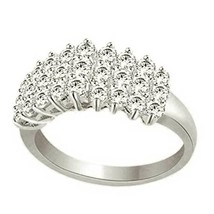 Sterling Silver Right Hand Cocktail Cluster Ring W/27 Super CZ&#39;s Sizes 5 - 10 - £45.97 GBP