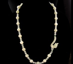 Vintage Jade necklace mystical carved dragon hand knotted beads good luck gift I - £167.92 GBP