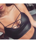 Sexy Fashion Black Metallic Celeb Bralette Tank Bra Top Bustier Hipster ... - $34.12 CAD
