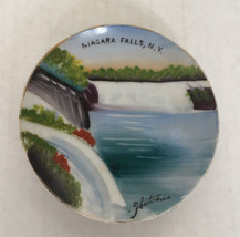 vintage  hand painted Niagara Falls N.Y. small decorative plate wall  ha... - £9.15 GBP