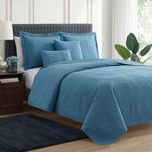 Blue Heaven Full/Queen 5pc Bedspread Coverlet Quilt Set Lightweight - £51.26 GBP