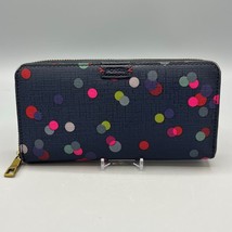 Fossil Polka Dot Bubble Pattern Zip-Around Accordion Style Wallet Clutch - £11.86 GBP
