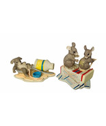 Vintage Lot of 2 Charming Tails Mouse Figurine Fitz Floyd Tummy Relief B... - €43,11 EUR