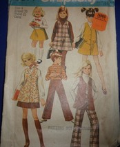 Simplicity Child’s &amp; Girls’ Jumper or Vest Skirt &amp; Pants Size 4 #8377 - £3.98 GBP