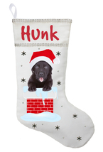 Black Labrador Christmas Stocking - Personalized and Hand Made Black Lab... - £26.37 GBP