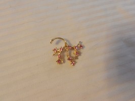 Women&#39;s Vintage Tree Branch with Pink Crystals Gold Tone Pin - £23.97 GBP