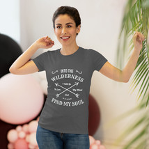 Women&#39;s Minimalist Nature Quote Print T-Shirt - Wilderness Love Soul Travel Adve - £20.69 GBP+