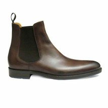 Handmade chelsea boots  brown ankle high leather boots thumb200