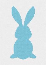 Pepita Needlepoint Canvas: Beginner Bunny Rabbit Blue Pom Pom Tail, 7&quot; x 10&quot; - £40.92 GBP+