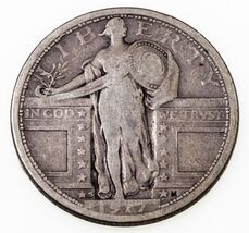 1917-S 25C Type 1 Standing Liberty Quarter in Very Good VG Condition - $98.51