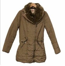 Ultim8 taupe tan faux fur lined Neck belted puffer parka Length Jacket C... - $17.56