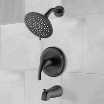 Matte Black Tub and Shower Faucet Set with 3-Srpay Shower Head - $158.07