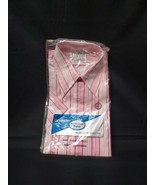 NOS SEALED 1970s Brewster Short Sleeve Shirt PINK WHITE STRIPE Mens 16-1/2  - £29.28 GBP