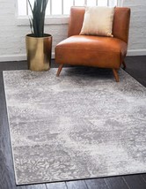 Unique Loom Sofia Collection Area Rug -, 5&#39; 3&quot; X 8&#39; Rectangle, Light Gray/ Ivory - £42.60 GBP