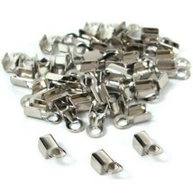 40 Nickel Plated Cord Ends Necklace Bracelet Jewelry Making 8.6mm x 4mm - £6.00 GBP