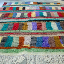 Multicolor Azilal Rug Colourful Moroccan Rug, Beni Ourain Handmade Carpet 5x6 Ft - £226.29 GBP