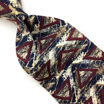 Emilio Rusconi  Italy Tie Brown Beige Black Silk Triangle Necktie Abstract #I21 - £14.23 GBP