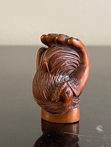 Old Fine Signed Carved Netsuke Depicting a Rooster in the Hand of Buddha - £468.57 GBP