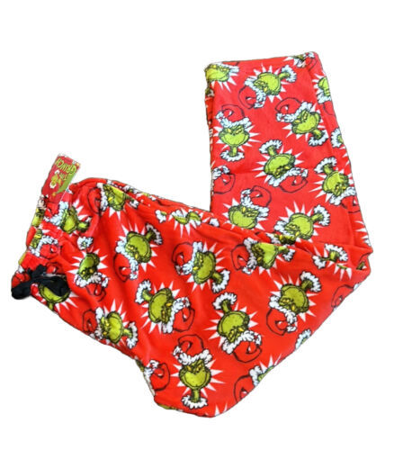 Dr Seuss The Grinch Mens Pajama Pants Sz L NWT  Plush Christmas Holiday Item image 2