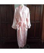 Vintage Victoria&#39;s Secret GOLD LABEL Robe Pink Satin Floral Pockets Long... - $1,877.87 MXN
