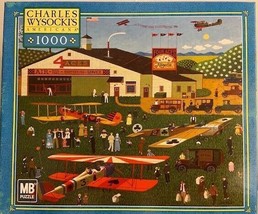 Charles Wysocki 1000 Piece Jigsaw Puzzle Game Four Aces Flying School - £16.46 GBP