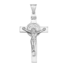 Large Spiritual Devotion Jesus Crucifix Cross Sterling Silver Trinket Pendant - £49.08 GBP