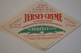 Jersey Cream  Fort Worth TEXAS &amp; Chicago ILL. Label . inv,7 - $7.00