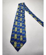 Nickelodeon 2005 Spongebob Square Pants Fun Tie Blue Yellow Necktie 4&quot; Wide - $13.03 CAD