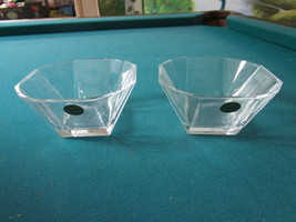 Crystal D&#39;Arques, France, pair of square bowls, 2 3/4&quot; tall x 5&quot; ORIGINAL - £67.11 GBP