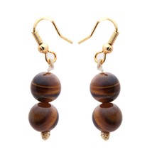 Tiger Eye Gemstone Earrings, Crystal Earring, Energy Healing - £17.55 GBP